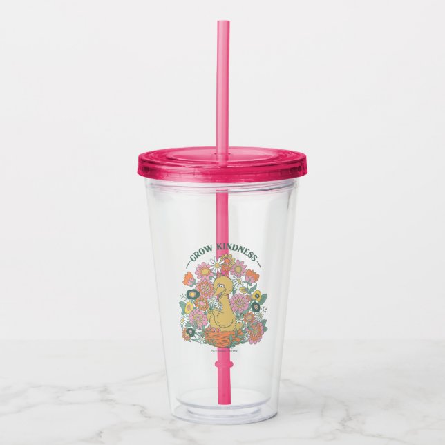 Verre En Acrylique Big Bird | Grow Kindness Floral Graphic (Devant)