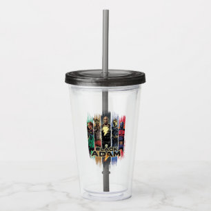 Verre En Acrylique Black Adam Characters In Stripes Graphic