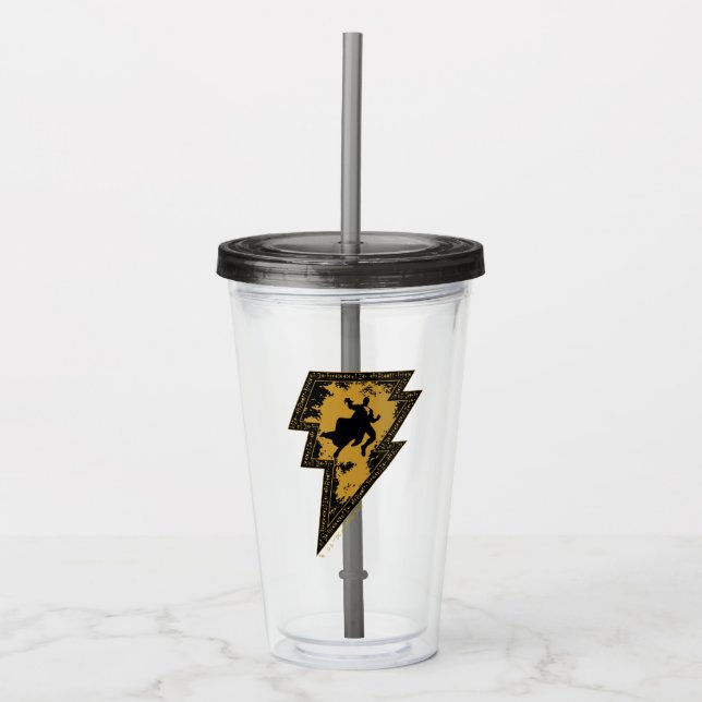 Verre En Acrylique Black Adam Distressed Lightning Bolt Graphic (Devant)