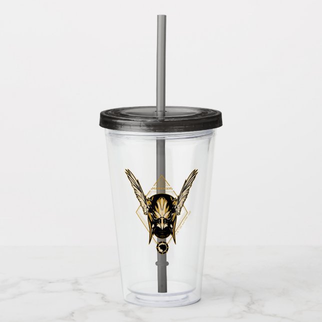 Verre En Acrylique Black Adam | Hawkman Casque graphique (Devant)