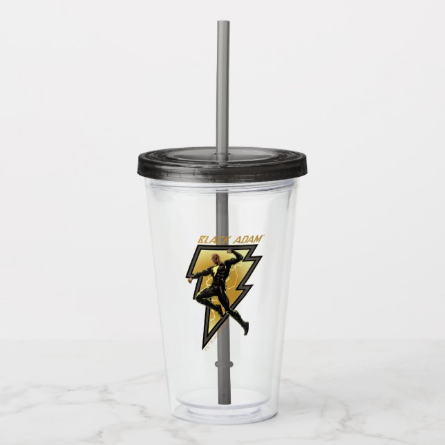 Verre En Acrylique Black Adam Lightning Bolt Illustration du caractèr (Devant)