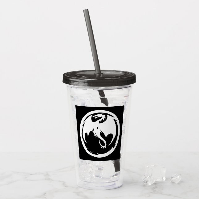 Verre En Acrylique Black Dragon fumée fusée acrylique tumbler (Devant glace)