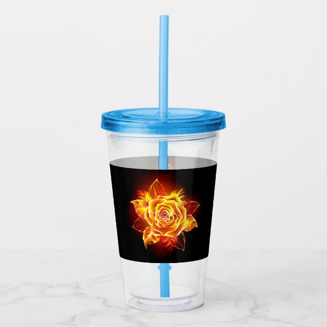 Verre En Acrylique Blooming Fire Rose (Devant)