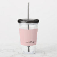 Blush Dusty rose moderne Script Girl Monogramme No