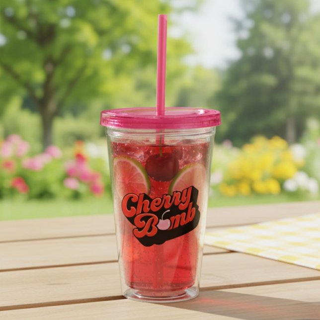 Verre En Acrylique Bombe cerise Acrylique Tumbler (Créateur téléchargé)