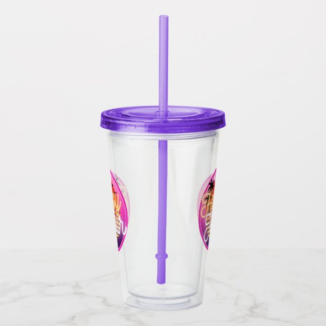 Verre En Acrylique Bonne heure Tumble w Straw (Droite)