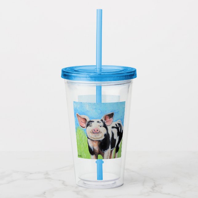 Verre En Acrylique Bonne peinture de porc (Devant)