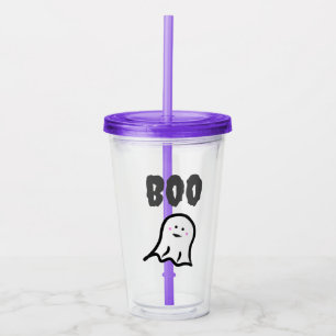 Verre En Acrylique Boo ! Halloween blouissant et joli fantôme