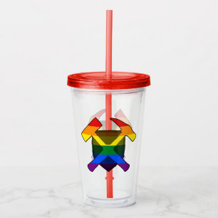 Verre En Acrylique Bouclier de marteau de roche du géologue - Drapeau
