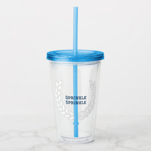 Verre En Acrylique Boujee Bleu Sprinkle Sprinkle avec paille