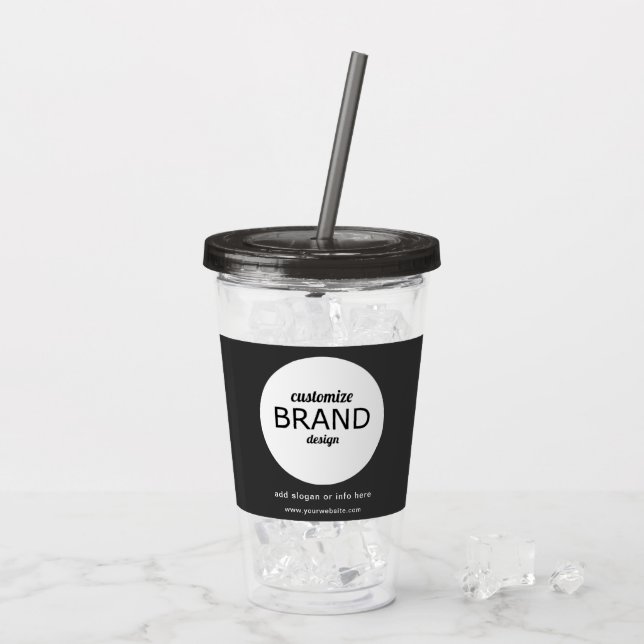 Verre En Acrylique BPA Free Ajouter Business Logo Tumbler Drinkware (Dos glace)