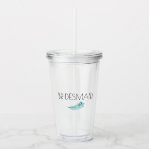 Verre En Acrylique Bridesmaid Palm Feuille Bachlorette