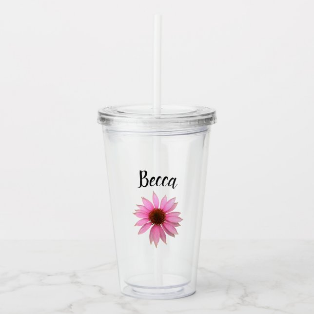 Verre En Acrylique Bright Purple Coneflower Personalized (Devant)