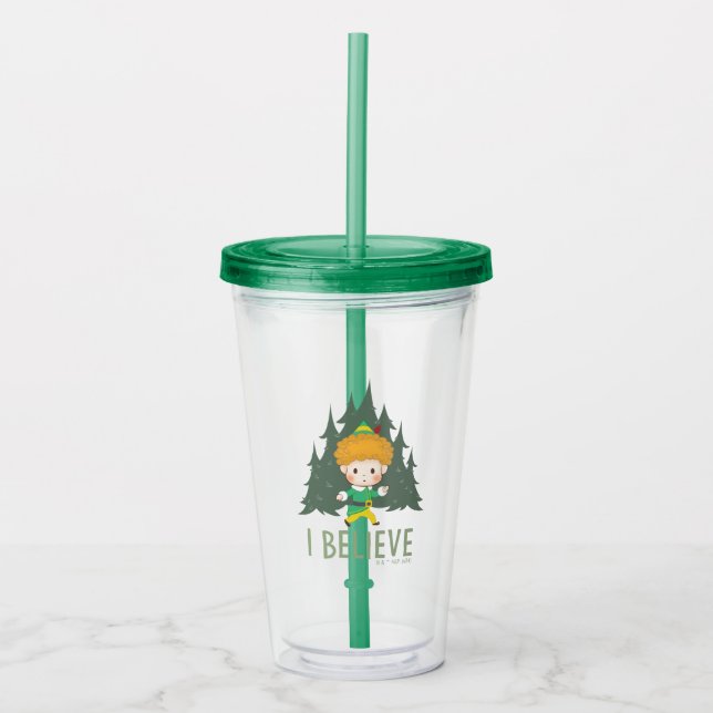 Verre En Acrylique Buddy l'Elfe Je crois (Devant)