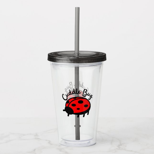Verre En Acrylique Bug de câlin Ladybug | Design agréable et conforta (Devant)