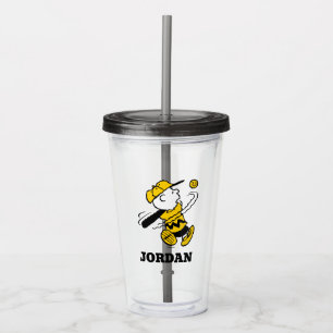 Verre En Acrylique cacahuètes   Charlie Brown à Bat