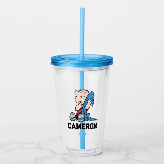 Verre En Acrylique cacahuètes | Linus et sa couverture | Ajouter Votr (Devant)