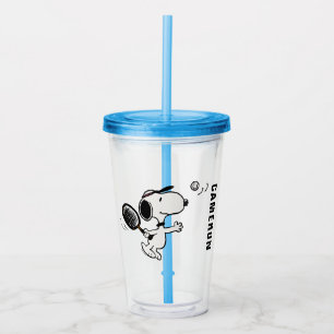 Verre En Acrylique cacahuètes Snoopy Joue Au Tennis