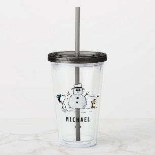 Verre En Acrylique cacahuètes   Snoopy & Woodstock Snowman   Ajouter 