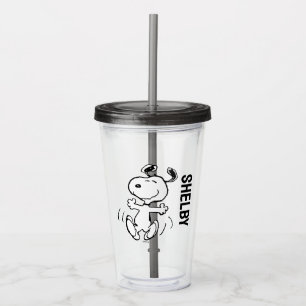Verre En Acrylique cacahuètes Une Danse Heureuse Snoopy