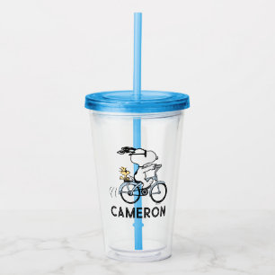 Verre En Acrylique cacahuètes   Vélo Snoopy & Woodstock