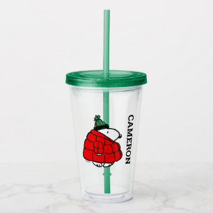 Verre En Acrylique cacahuètes   Veste Snoopy Red Puffer