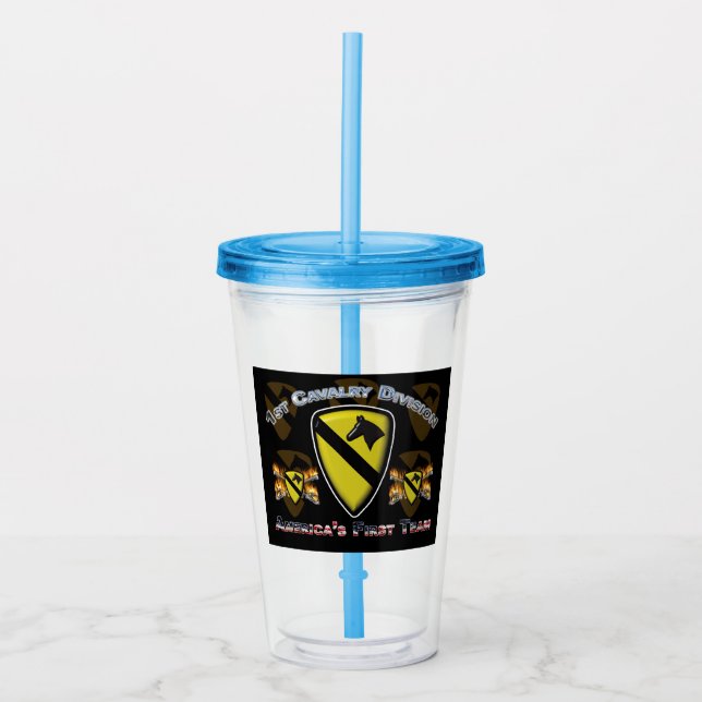 Verre En Acrylique Cadeau de la 1ère division de cavalerie (Devant)