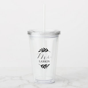 Verre En Acrylique Cadeau de mariage personnalisé avec monogramme pou