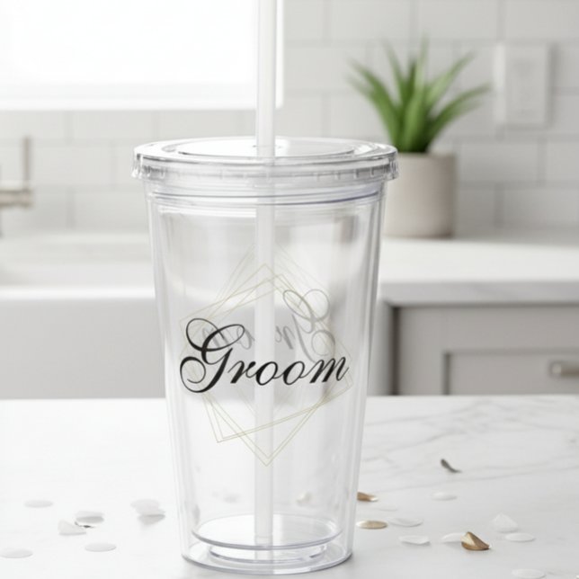 Verre En Acrylique Cadeau Personnalisable Mariage pour le Marié (Créateur téléchargé)