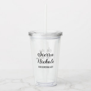 Verre En Acrylique Cadeaux de mariage modernes pour demoiselles d'hon