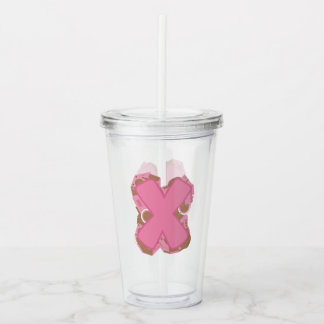 Verre En Acrylique Café Lettre X : Monogramme Initiale