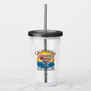 Verre En Acrylique California Supergirl Sunset Graphic