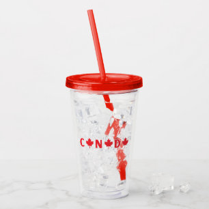 Verre En Acrylique Canada moderne pays canadien Drapeau Souvenir