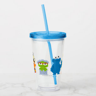 Verre En Acrylique Caractères Pixel Sesame Street