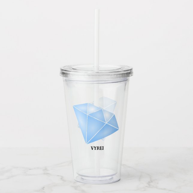 Verre En Acrylique Carat diamant bleu brillant (Devant)