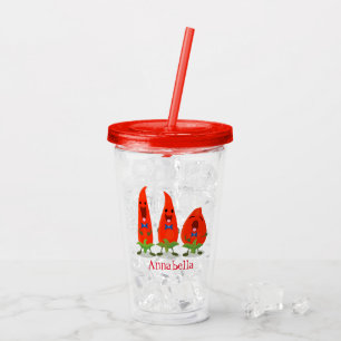 Verre En Acrylique Caricature de piments chantants mignons