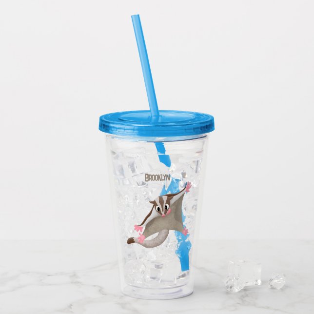 Verre En Acrylique Caricature de planeur de sucre joyeux (Devant glace)