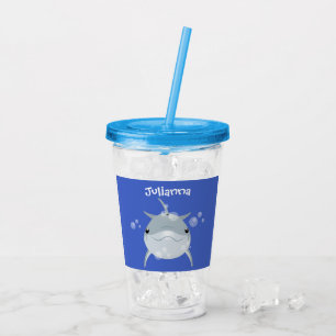 Verre En Acrylique Caricature joli dauphin kawaii kawaii