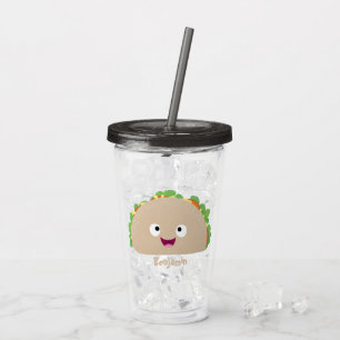 Verre En Acrylique Caricature joli sourire taco dessin animé