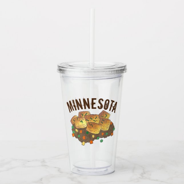 Verre En Acrylique Casserole de tatouage à plat chaud du Minnesota (Devant)