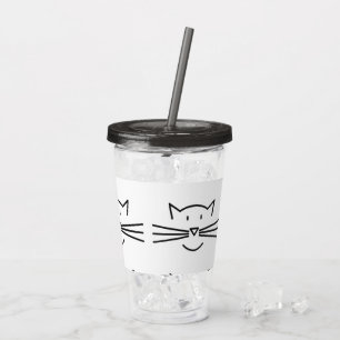Verre En Acrylique Cat Whisker Face Tumblings acryliques