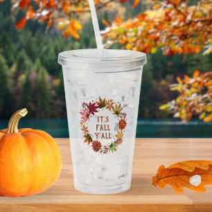 Verre En Acrylique C'est Automne Y'all Automne Feuilles d'automne Tha