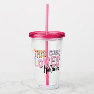 Verre En Acrylique Cette fille adore Halloween