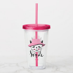 Verre En Acrylique Chat Smile