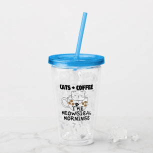 Verre En Acrylique Chats + Café = Matins Meowgical.w