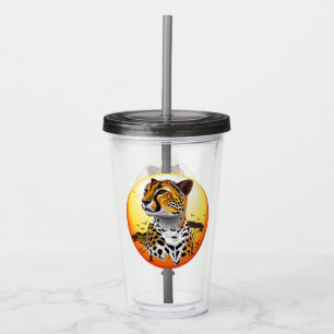 Verre En Acrylique Cheetah African Feline Wild Animal