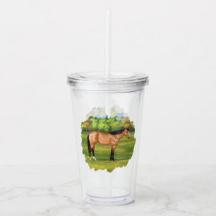 Verre En Acrylique Cheval du Quartier des Dun Buckskin
