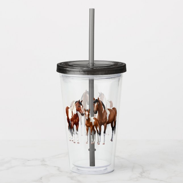 Verre En Acrylique Chevaux du quartier de Peinture de Baie Pinto (Devant)