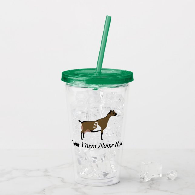 Verre En Acrylique Chèvre laitière nigériane personnalisée (Dos glace)