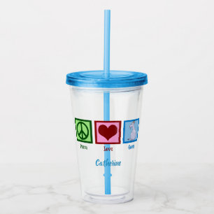 Verre En Acrylique Chèvres d'amour de paix